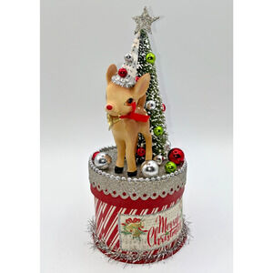 Retro Reindeer Red Green Silver Christmas Gift Box Special Engagement Ring Box
